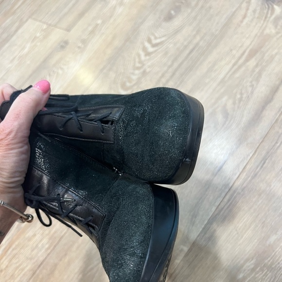 NAOT ankle wedge booties in black with shimmering design - Picture 2 of 11